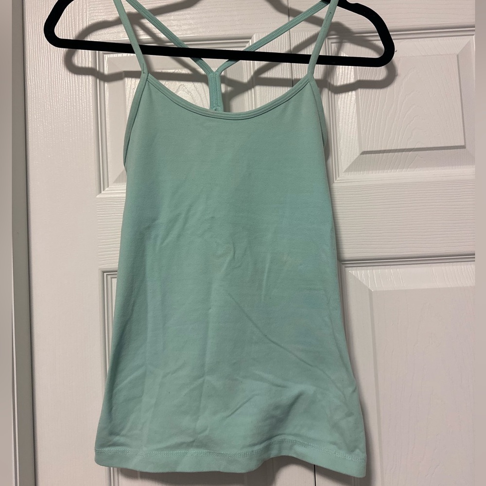 Vintage Lululemon Women's Mint Blue Tank Top with built in bra.